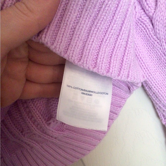 Lands’ End Lavender Cable Knit Sweater - Picture 3 of 9